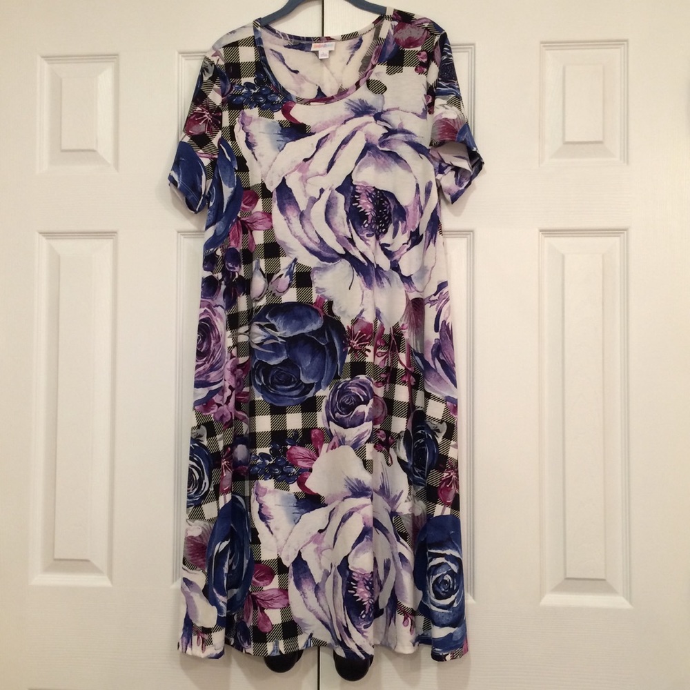 Lularoe Jessie purple rose floral print